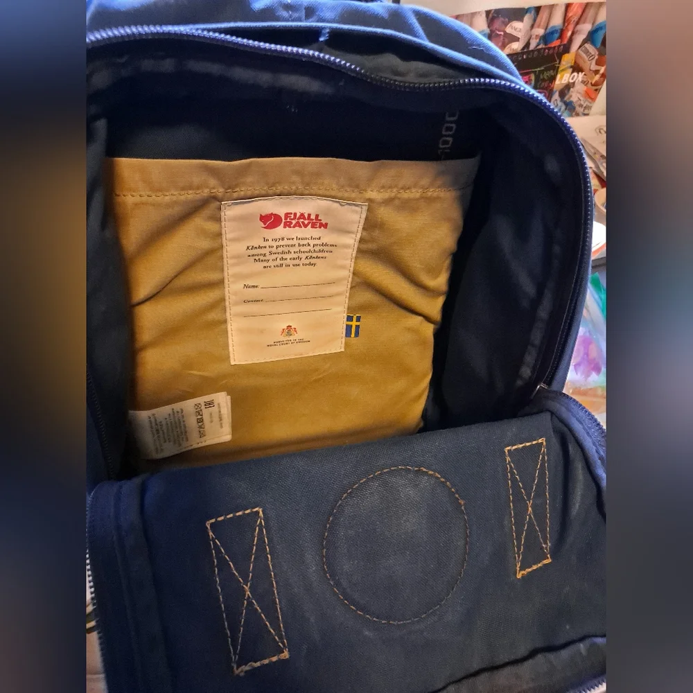 Fjallraven Navy Blue Mini Kaken Backpack - Picture 7 of 11